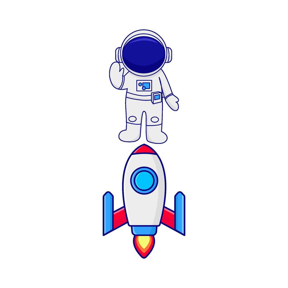 raket met astronaut illustratie vector