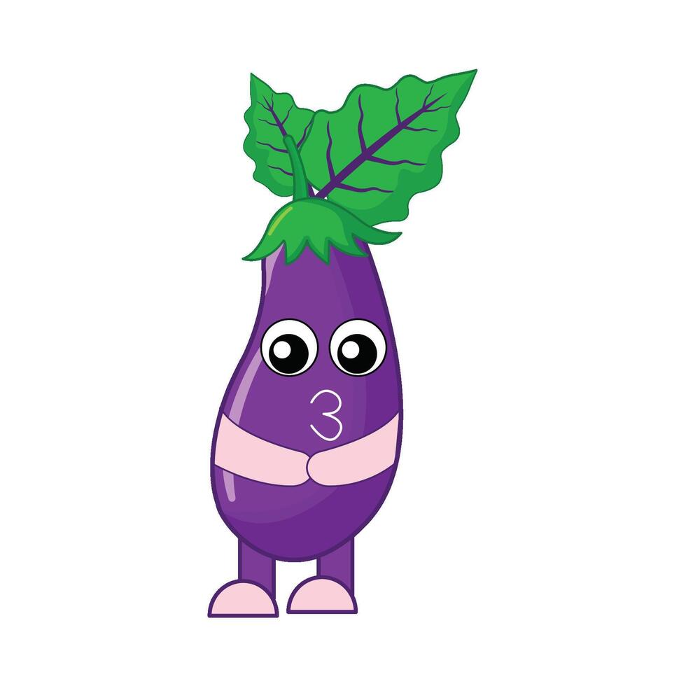 aubergine karakter illustratie vector