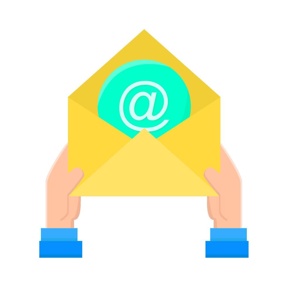 e-mail in hand- illustratie vector