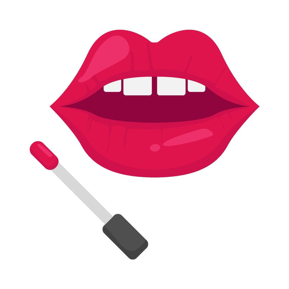 lippen roze met lip glans illustratie vector