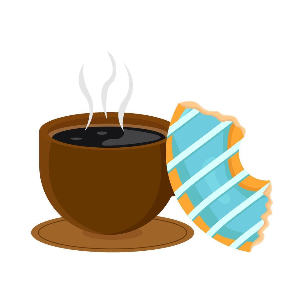 glas koffie drinken met donuts beet illustratie vector