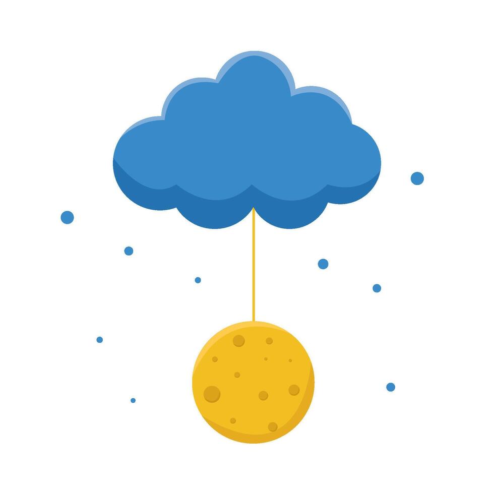 maan wolk met fonkeling illustratie vector