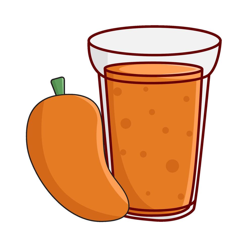 glas mango sap met mango fruit illustratie vector