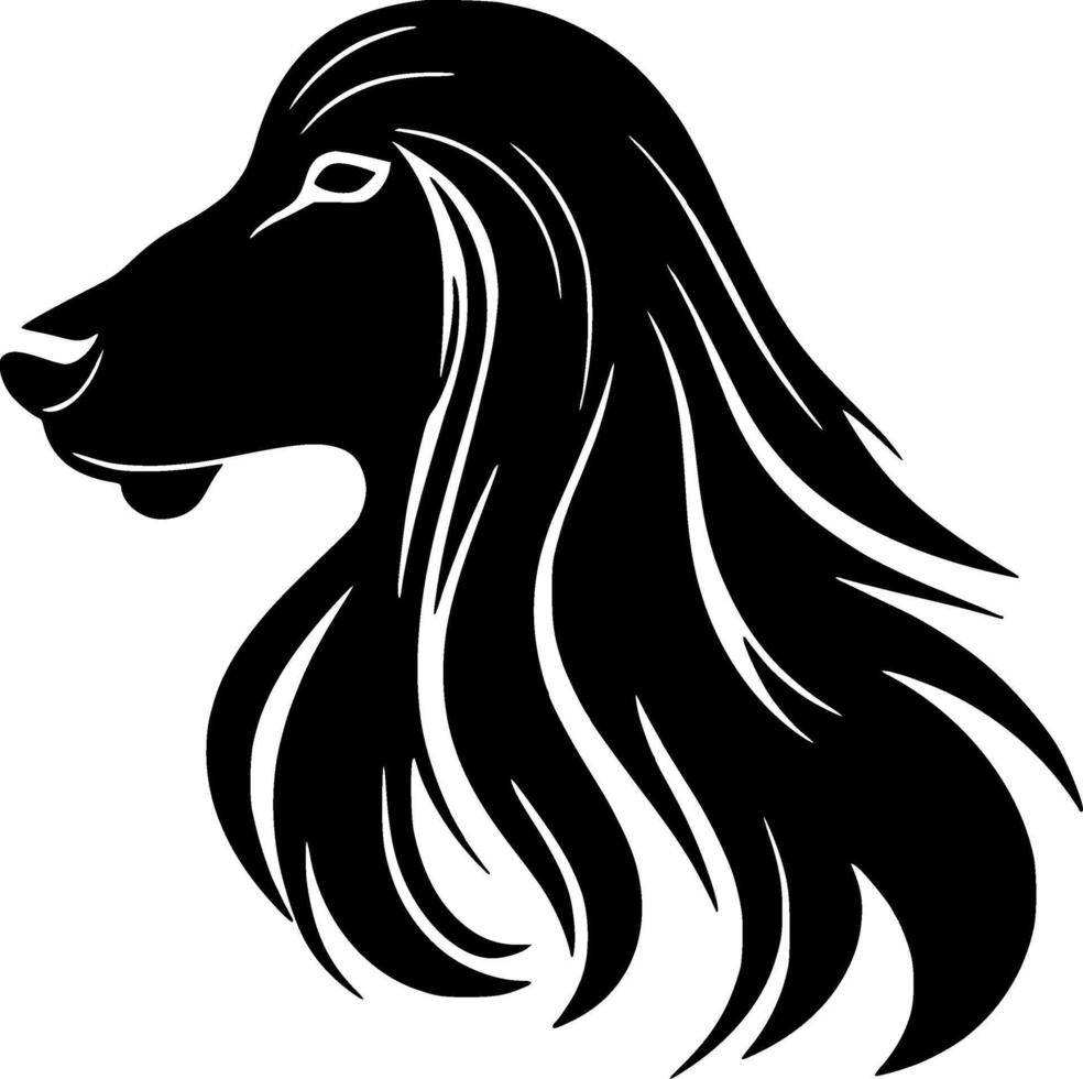 afghaan hond - minimalistische en vlak logo - vector illustratie
