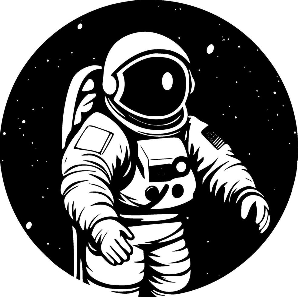 astronaut, minimalistische en gemakkelijk silhouet - vector illustratie