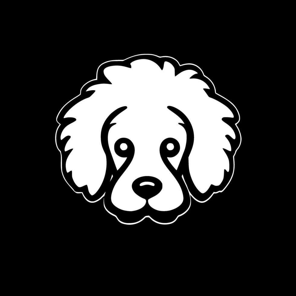 bichon fris, zwart en wit vector illustratie