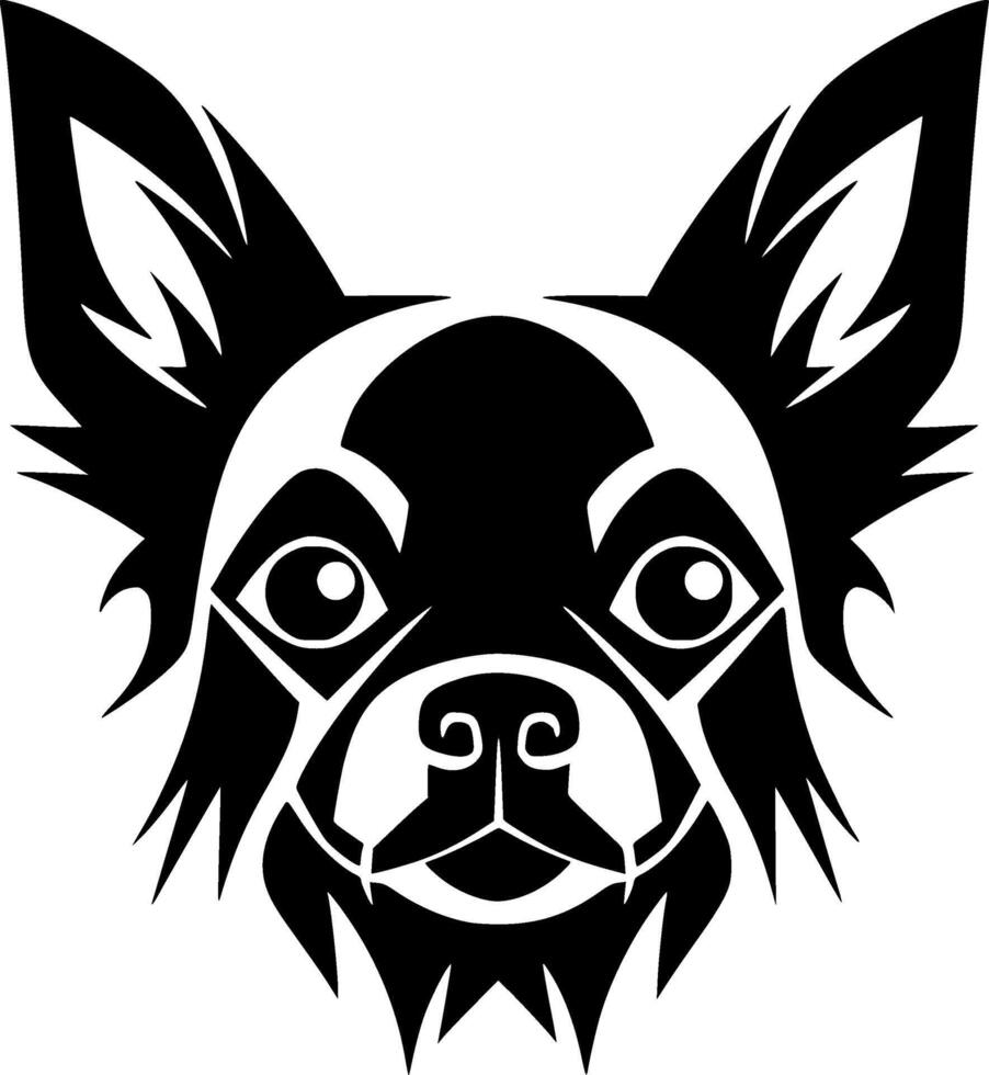 chihuahua - zwart en wit geïsoleerd icoon - vector illustratie