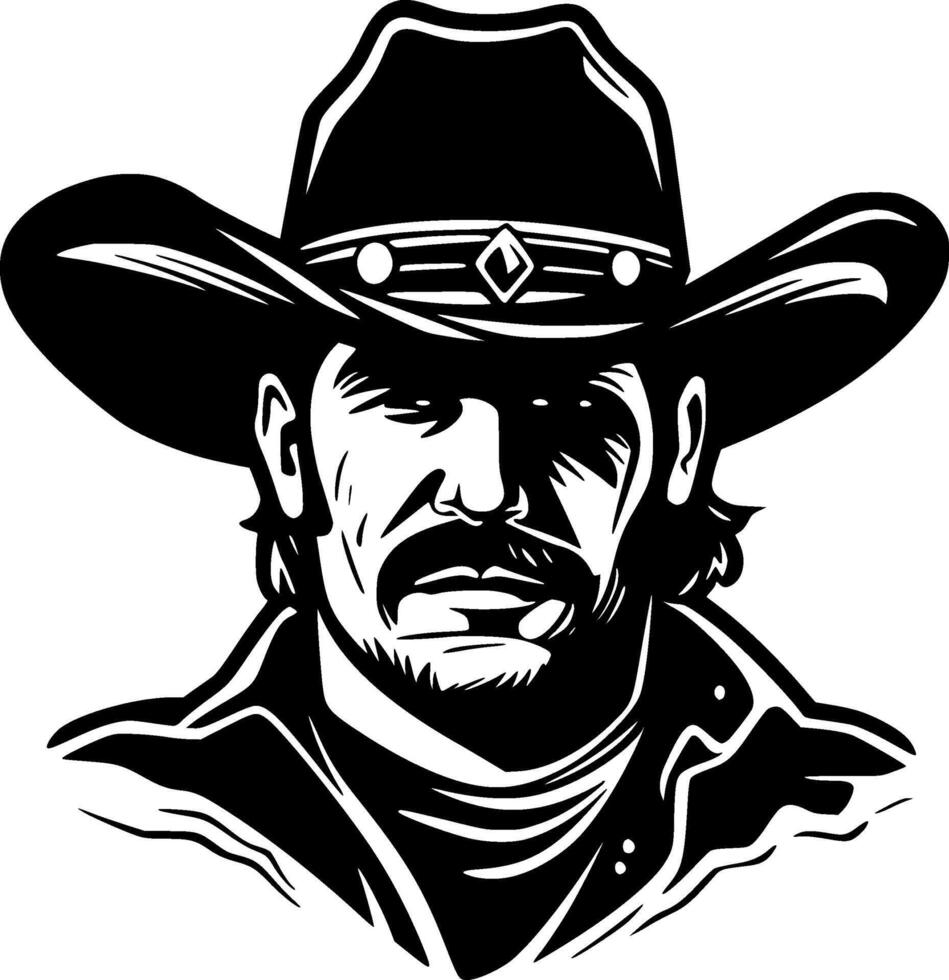 cowboy, minimalistische en gemakkelijk silhouet - vector illustratie