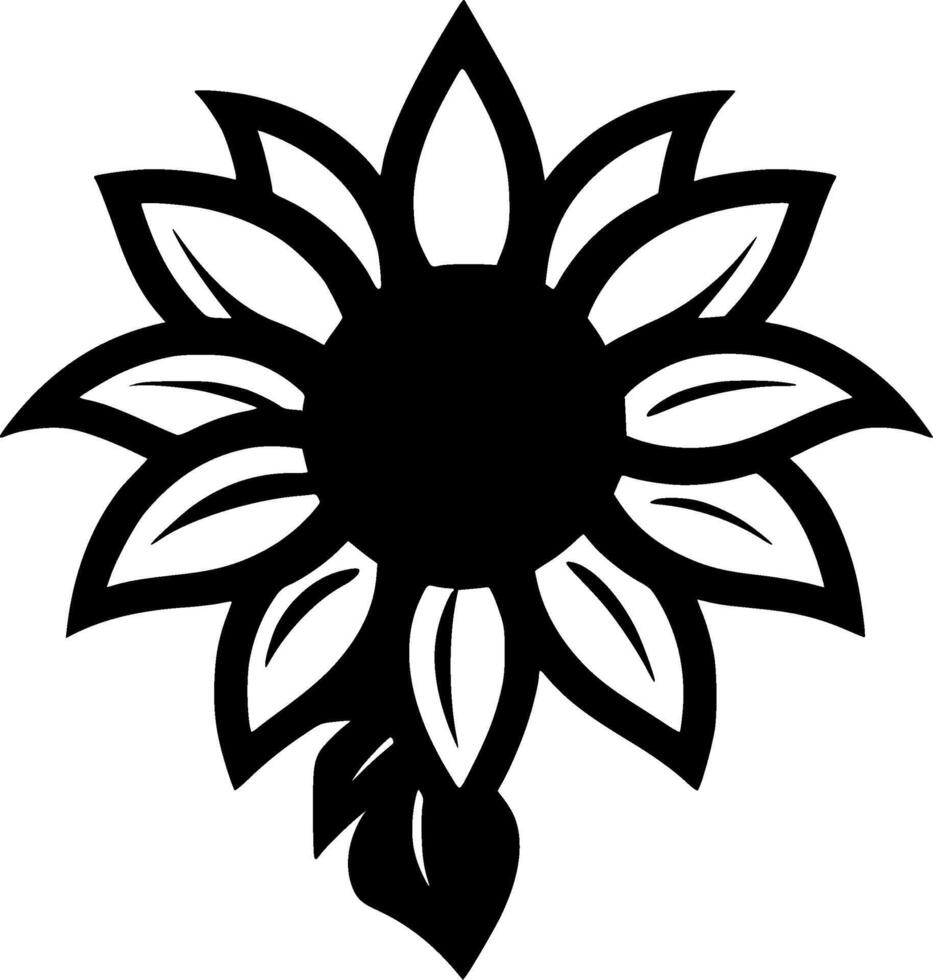 bloem, minimalistische en gemakkelijk silhouet - vector illustratie