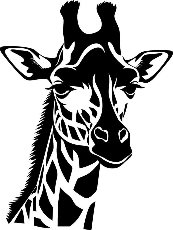 giraffe - minimalistische en vlak logo - vector illustratie