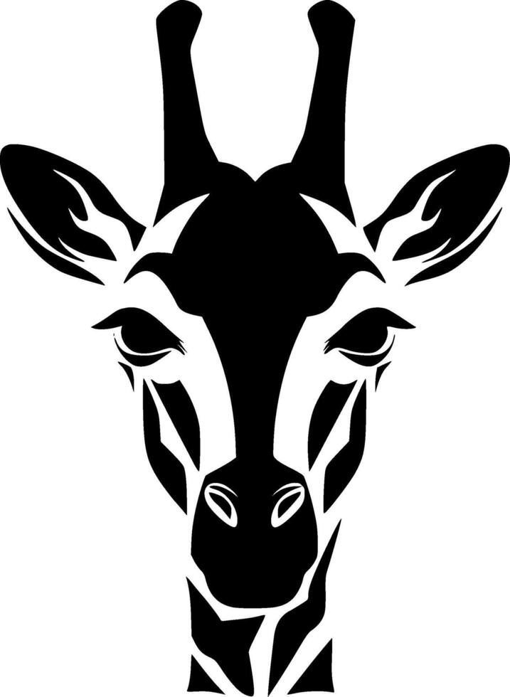 giraffe, zwart en wit vector illustratie