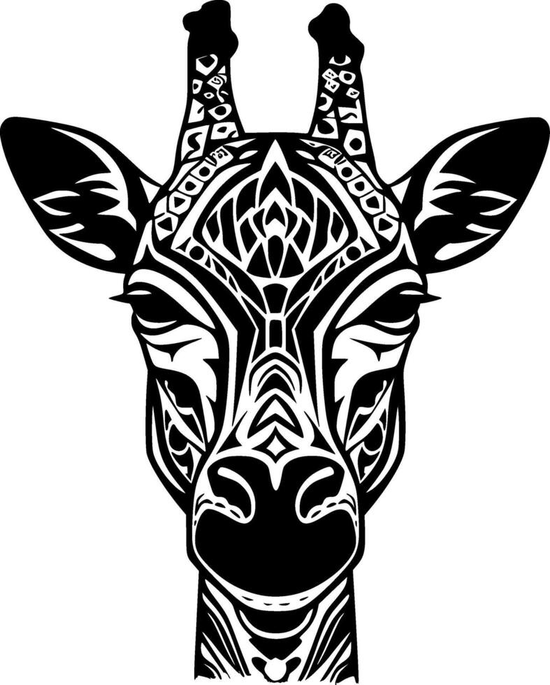 giraffe, minimalistische en gemakkelijk silhouet - vector illustratie
