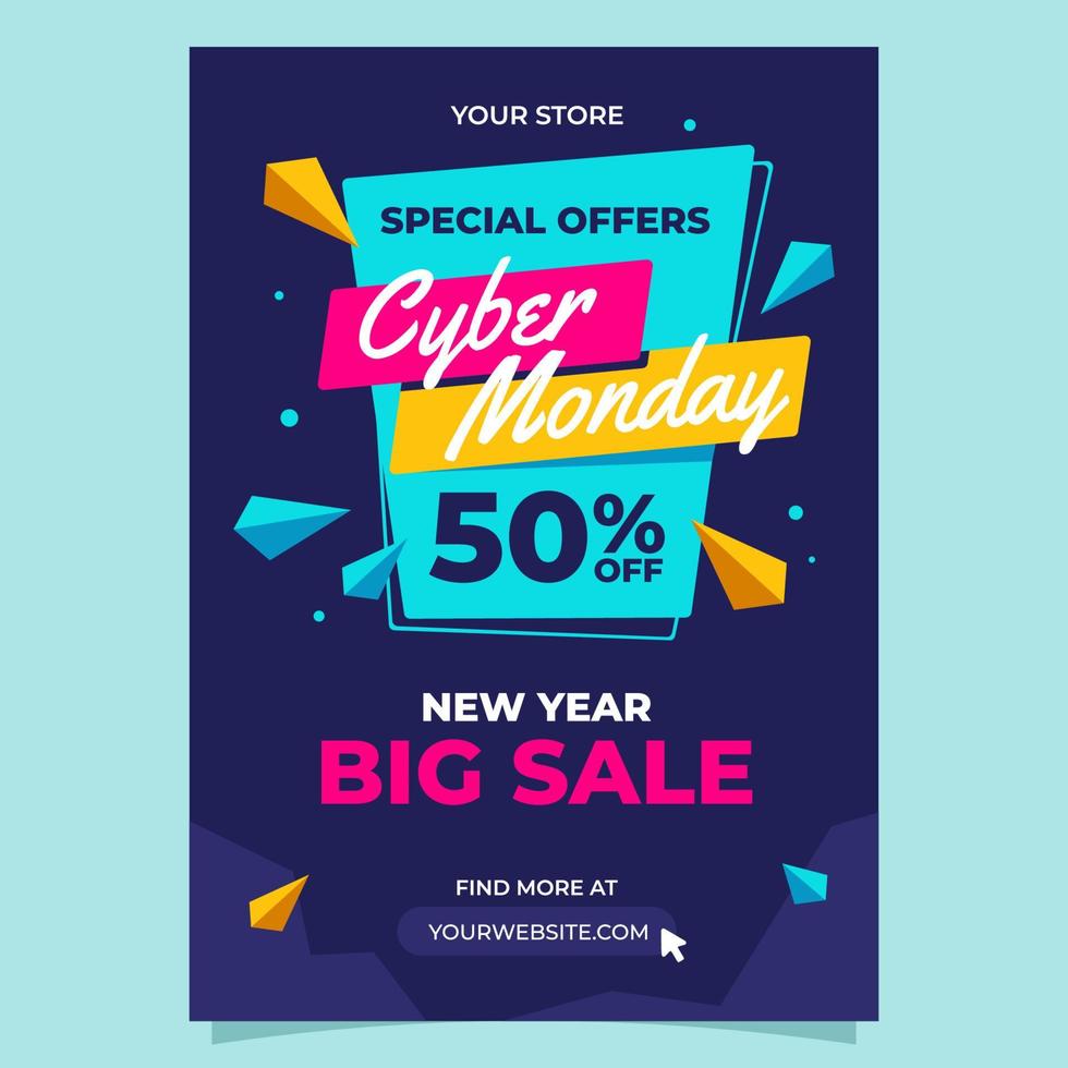 speciale cyber maandag verkoop poster vector