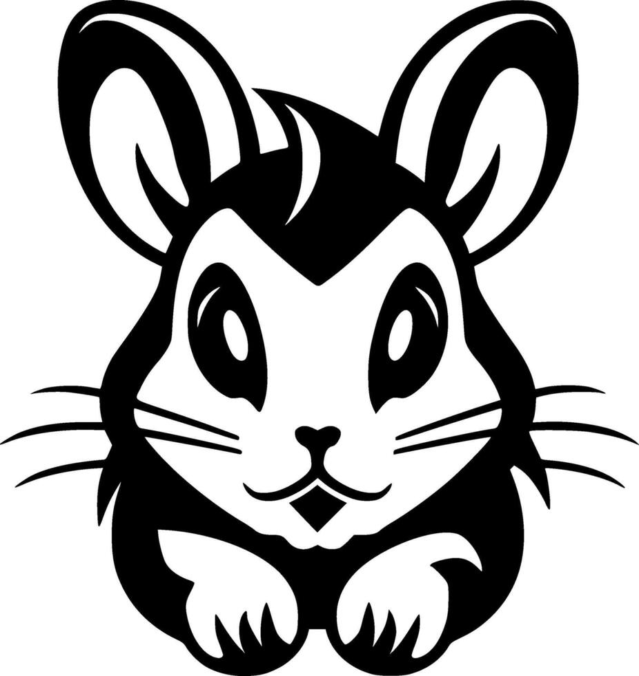 hamster, zwart en wit vector illustratie