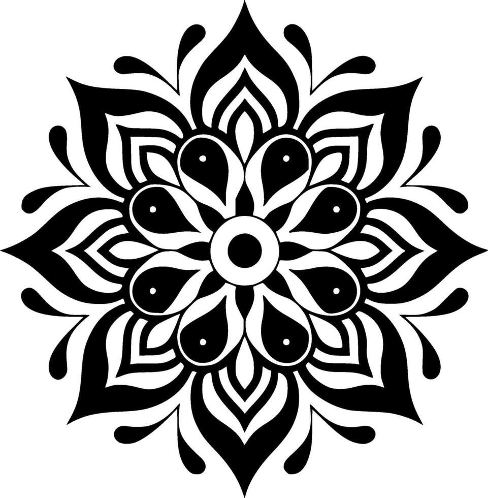 mandala, minimalistische en gemakkelijk silhouet - vector illustratie