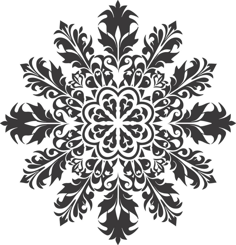 ai gegenereerd silhouet mandala bloem sneeuwvlok vormig zwart kleur enkel en alleen vector