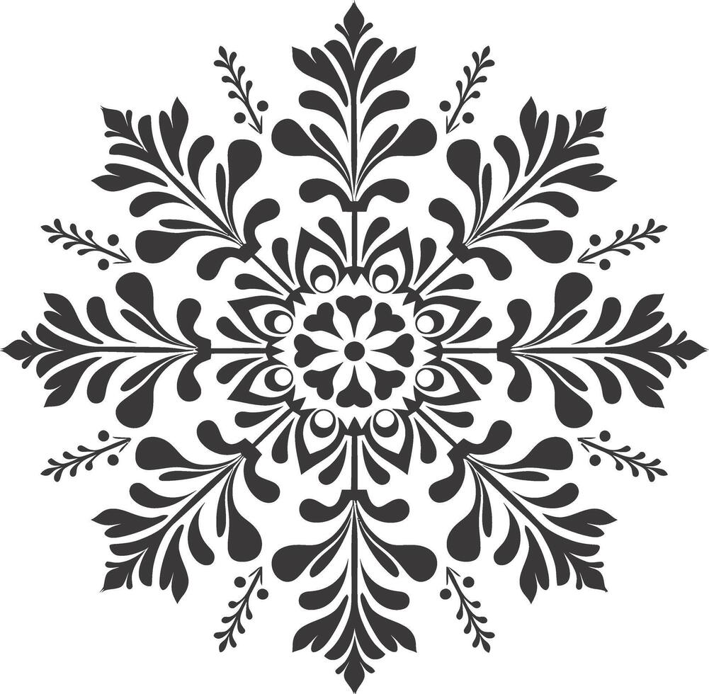 ai gegenereerd silhouet mandala bloem sneeuwvlok vormig zwart kleur enkel en alleen vector