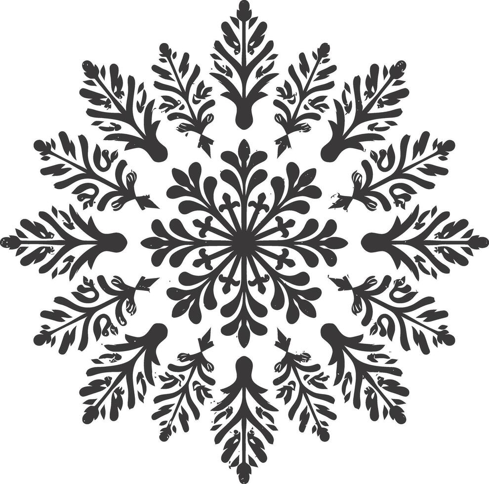 ai gegenereerd silhouet mandala bloem sneeuwvlok vormig zwart kleur enkel en alleen vector