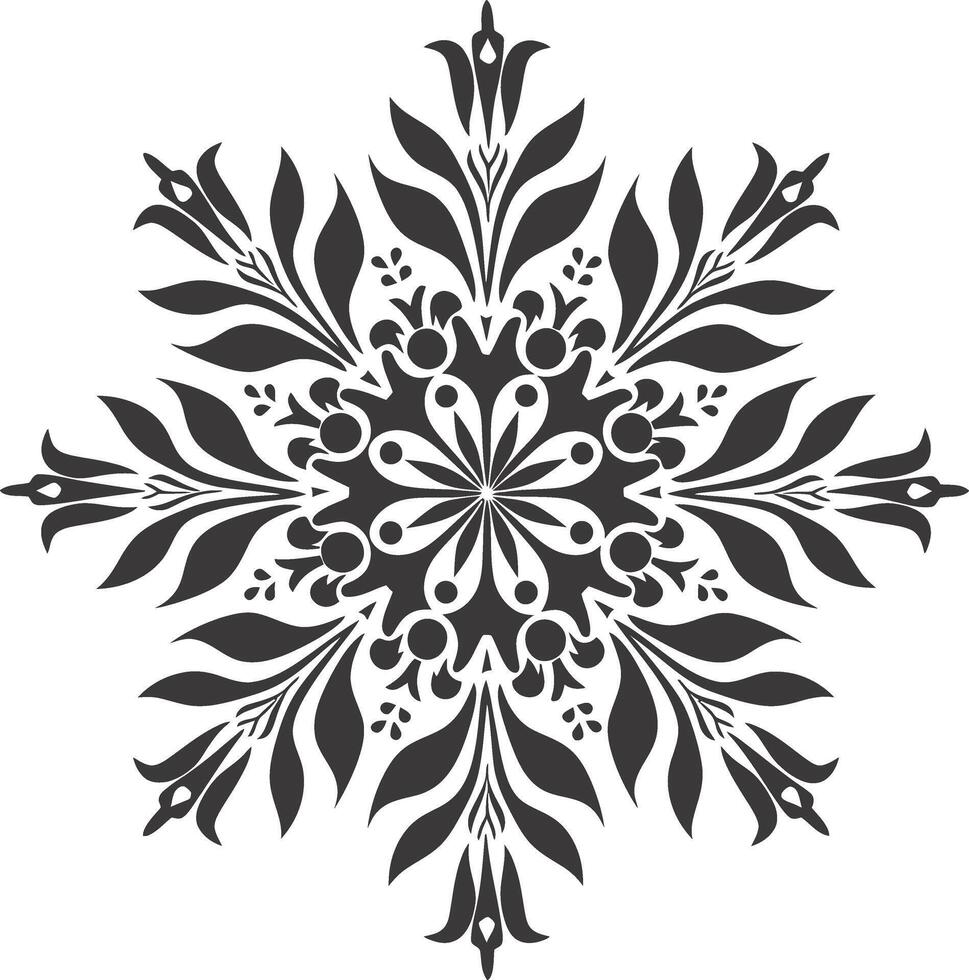 ai gegenereerd silhouet mandala bloem sneeuwvlok vormig zwart kleur enkel en alleen vector