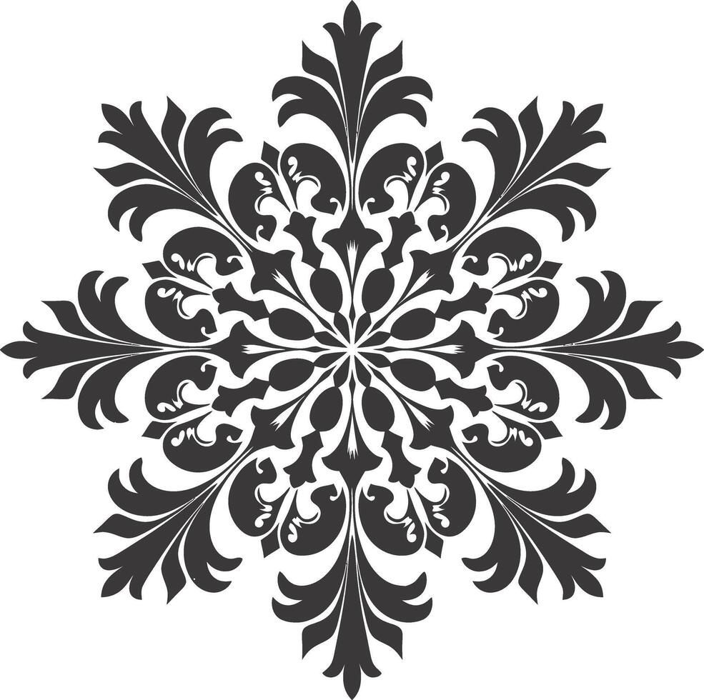 ai gegenereerd silhouet mandala bloem sneeuwvlok vormig zwart kleur enkel en alleen vector