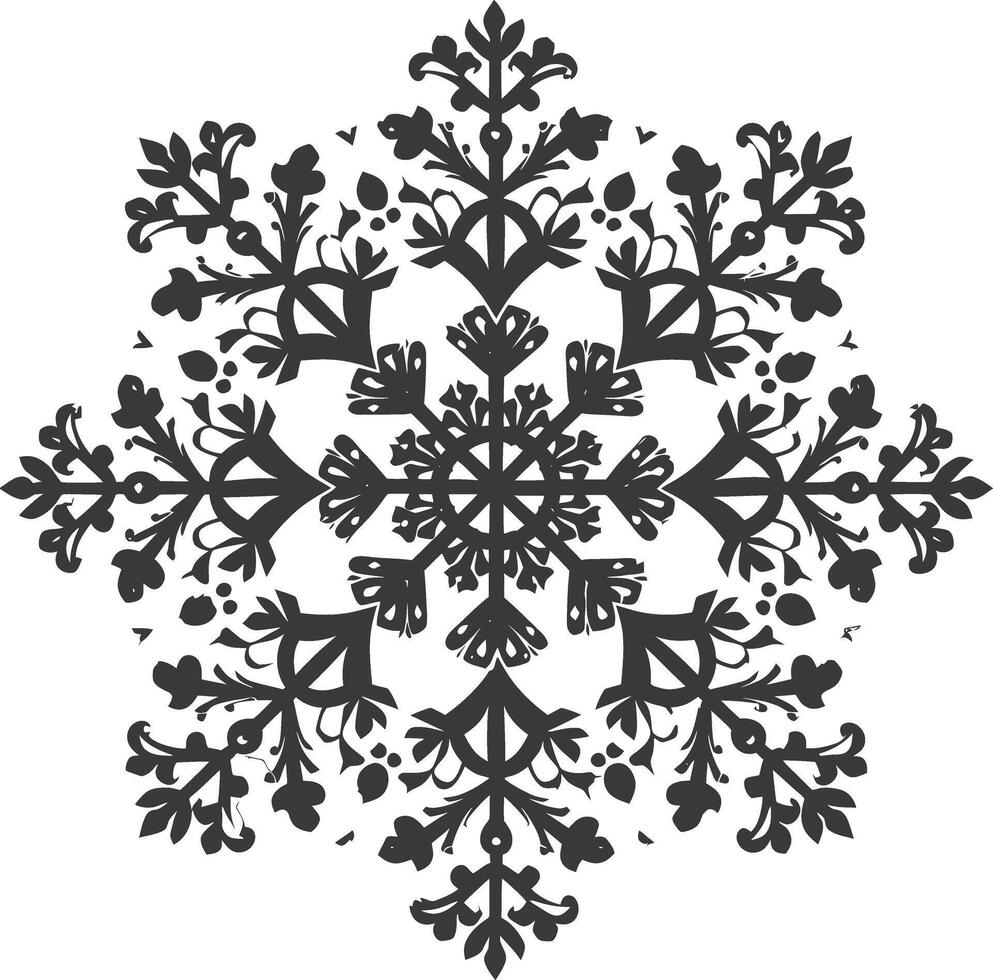 ai gegenereerd silhouet mandala bloem sneeuwvlok vormig zwart kleur enkel en alleen vector