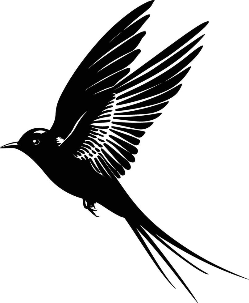 ai gegenereerd silhouet slikken vogel zwart kleur enkel en alleen vol lichaam vector