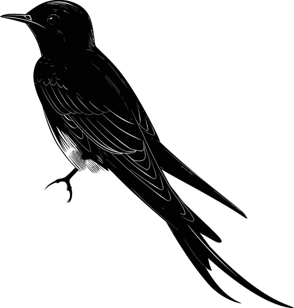 ai gegenereerd silhouet slikken vogel zwart kleur enkel en alleen vol lichaam vector