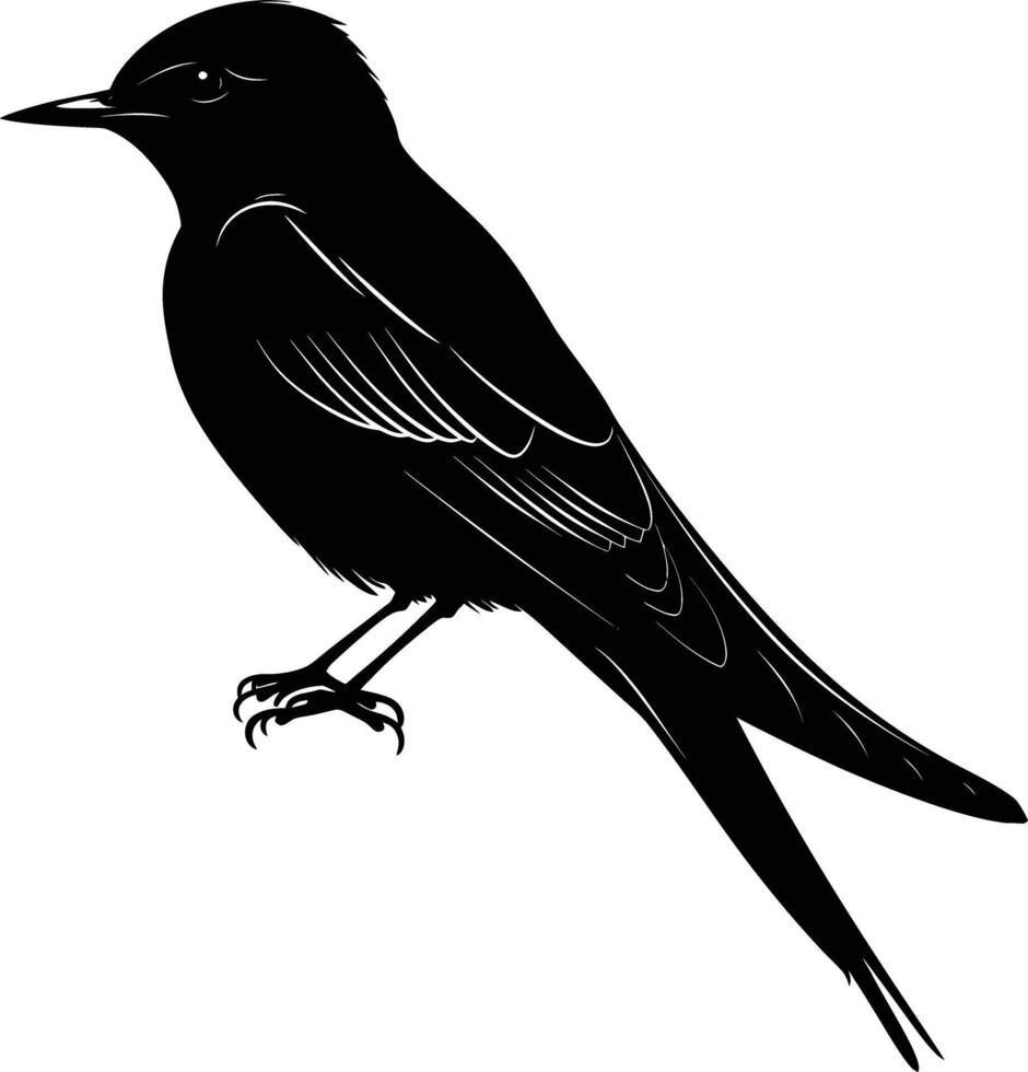 ai gegenereerd silhouet slikken vogel zwart kleur enkel en alleen vol lichaam vector
