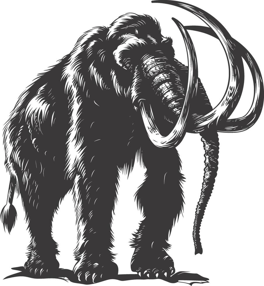 ai gegenereerd silhouet mammoet- de oude mythisch prehistorisch schepsels zwart kleur enkel en alleen vector