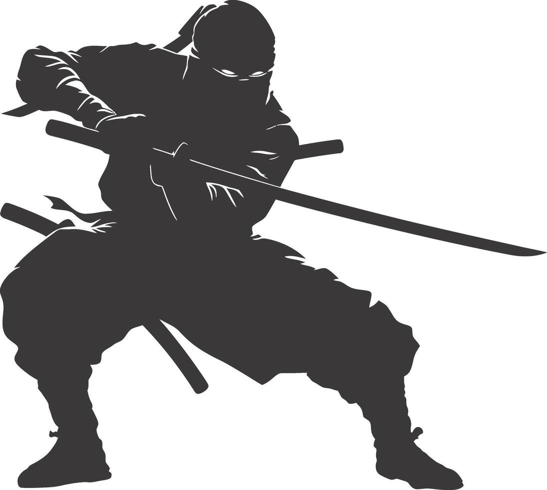 ai gegenereerd silhouet Ninja zwart kleur enkel en alleen vol lichaam vector