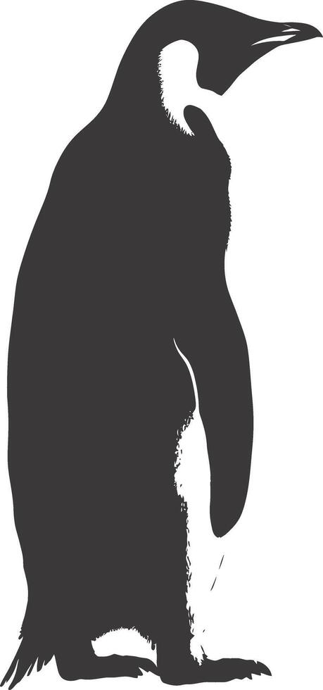 ai gegenereerd silhouet pinguïn zwart kleur enkel en alleen vol lichaam vector