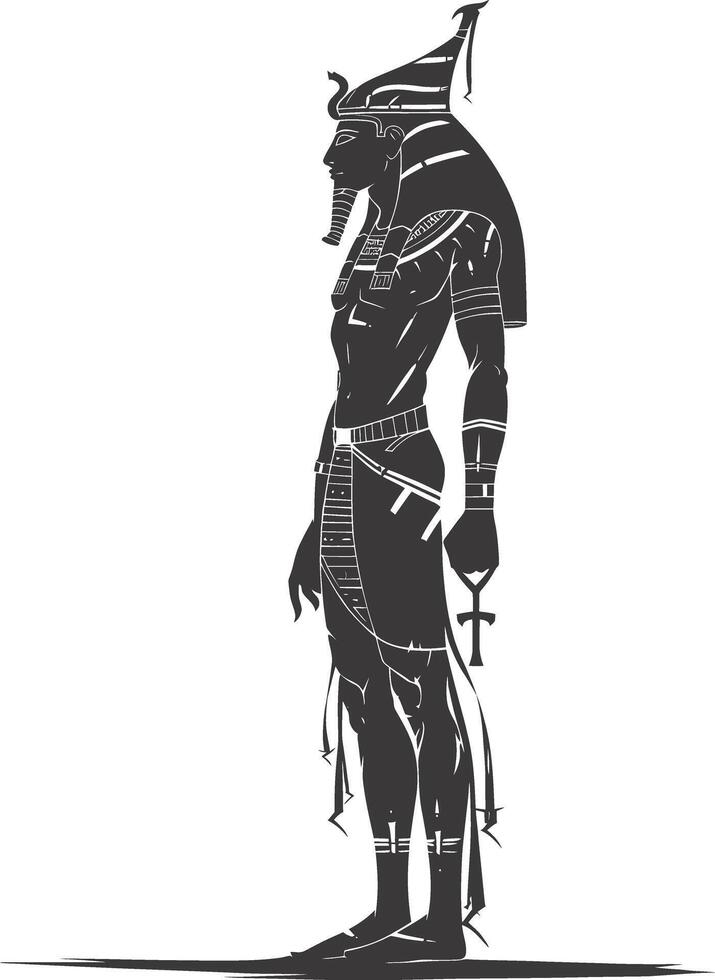 ai gegenereerd silhouet Farao de Egypte mythisch schepsel zwart kleur enkel en alleen vector