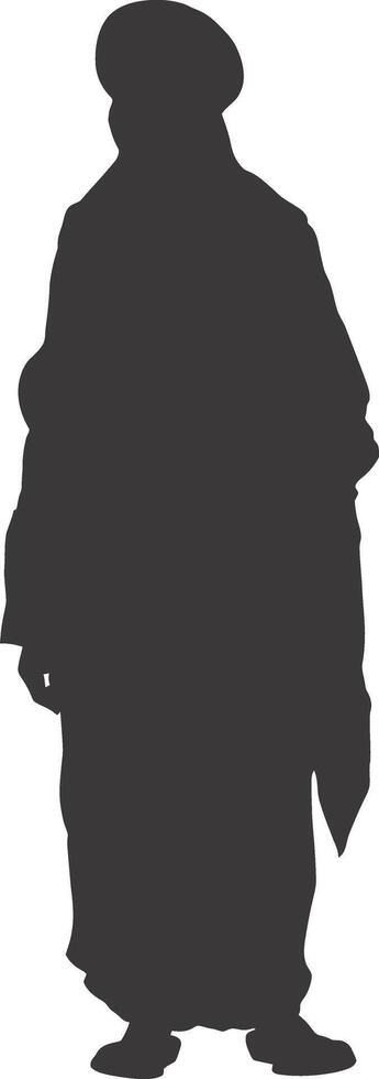 ai gegenereerd silhouet van een Arabisch persoon vervelend een tulband zwart kleur enkel en alleen vector