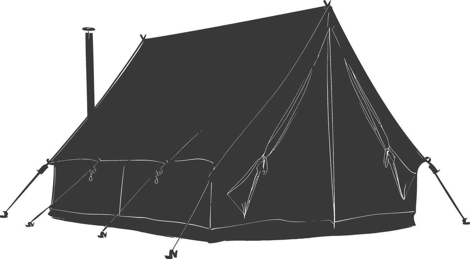 ai gegenereerd silhouet tent zwart kleur enkel en alleen vector