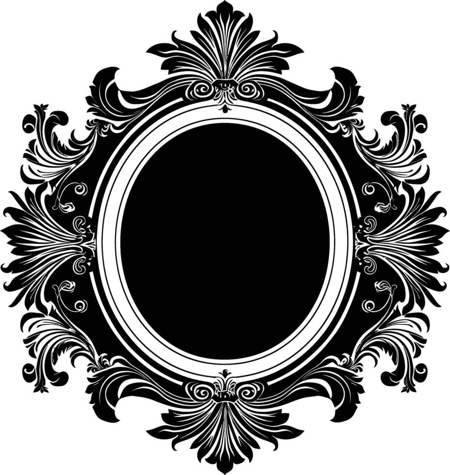ai gegenereerd silhouet wijnoogst sticker etiket wijnoogst kaders element voor bruiloft uitnodiging zwart kleur enkel en alleen vector