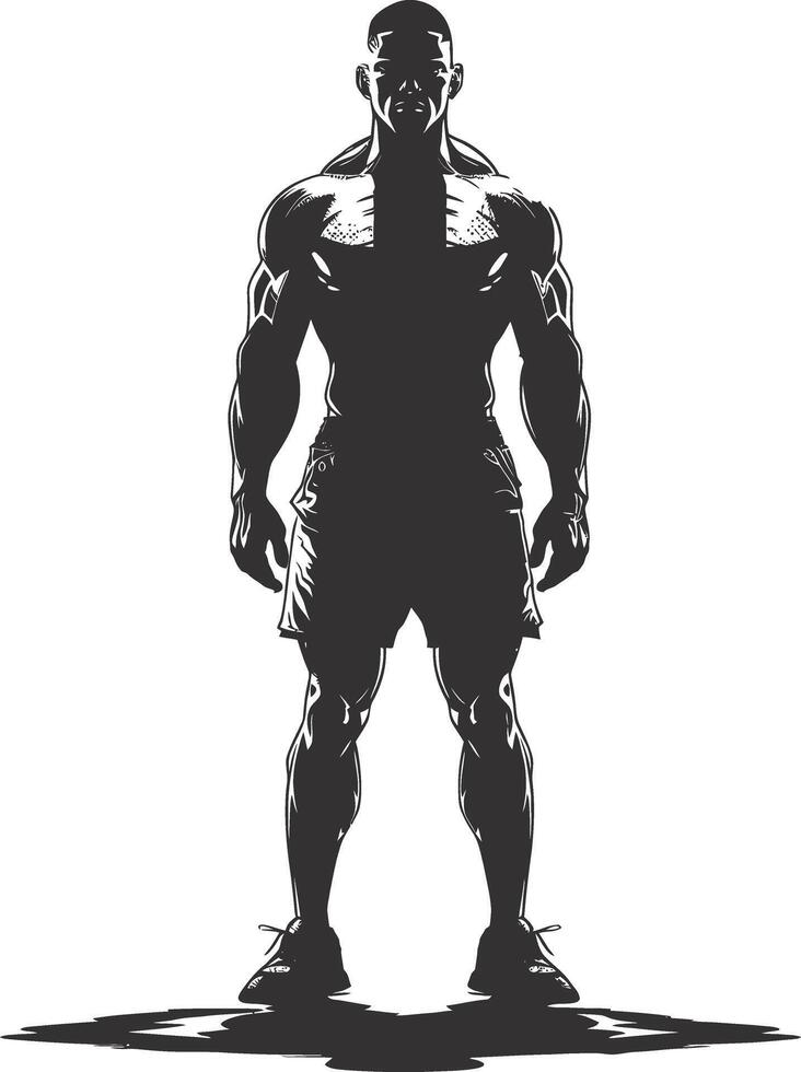 ai gegenereerd silhouet bodybuilding zwart kleur enkel en alleen vol lichaam vector