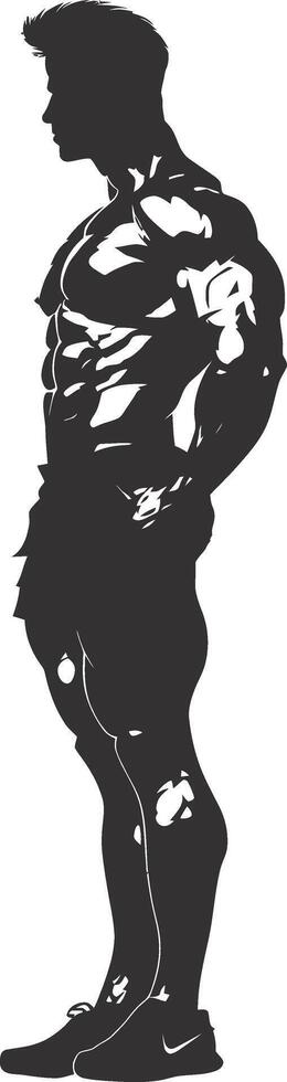 ai gegenereerd silhouet bodybuilding zwart kleur enkel en alleen vol lichaam vector