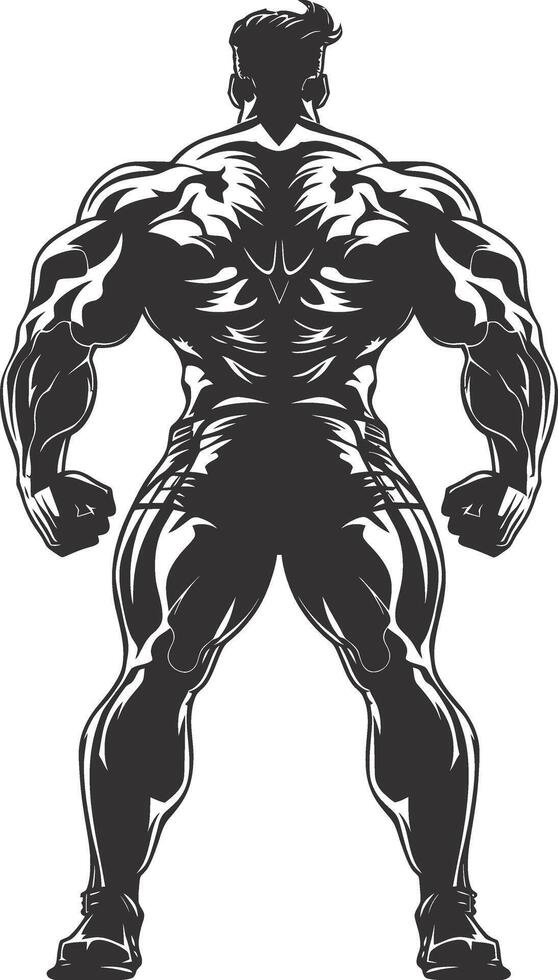 ai gegenereerd silhouet bodybuilding zwart kleur enkel en alleen vol lichaam vector