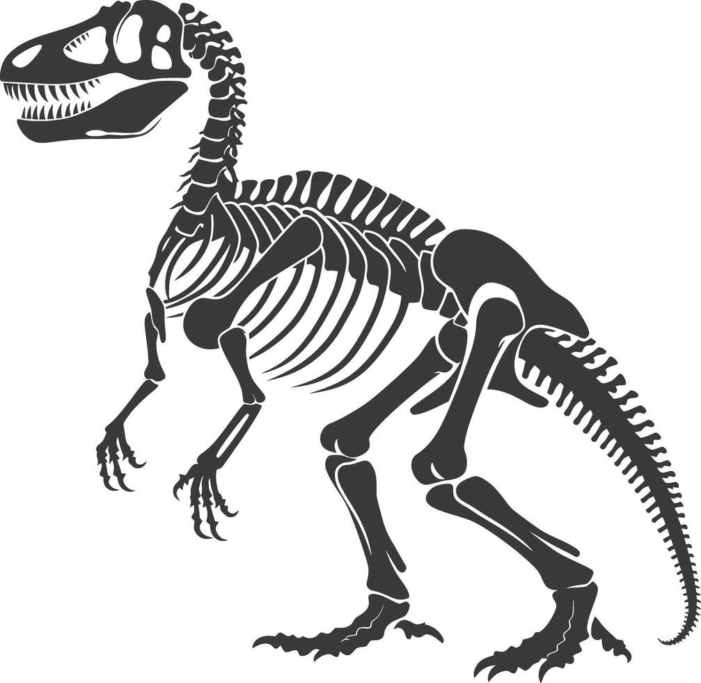 ai gegenereerd silhouet dinosaurus skelet zwart kleur enkel en alleen vector