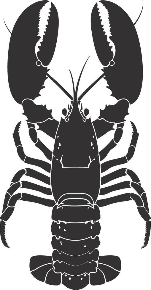 ai gegenereerd silhouet kreeft zwart kleur enkel en alleen vol lichaam vector