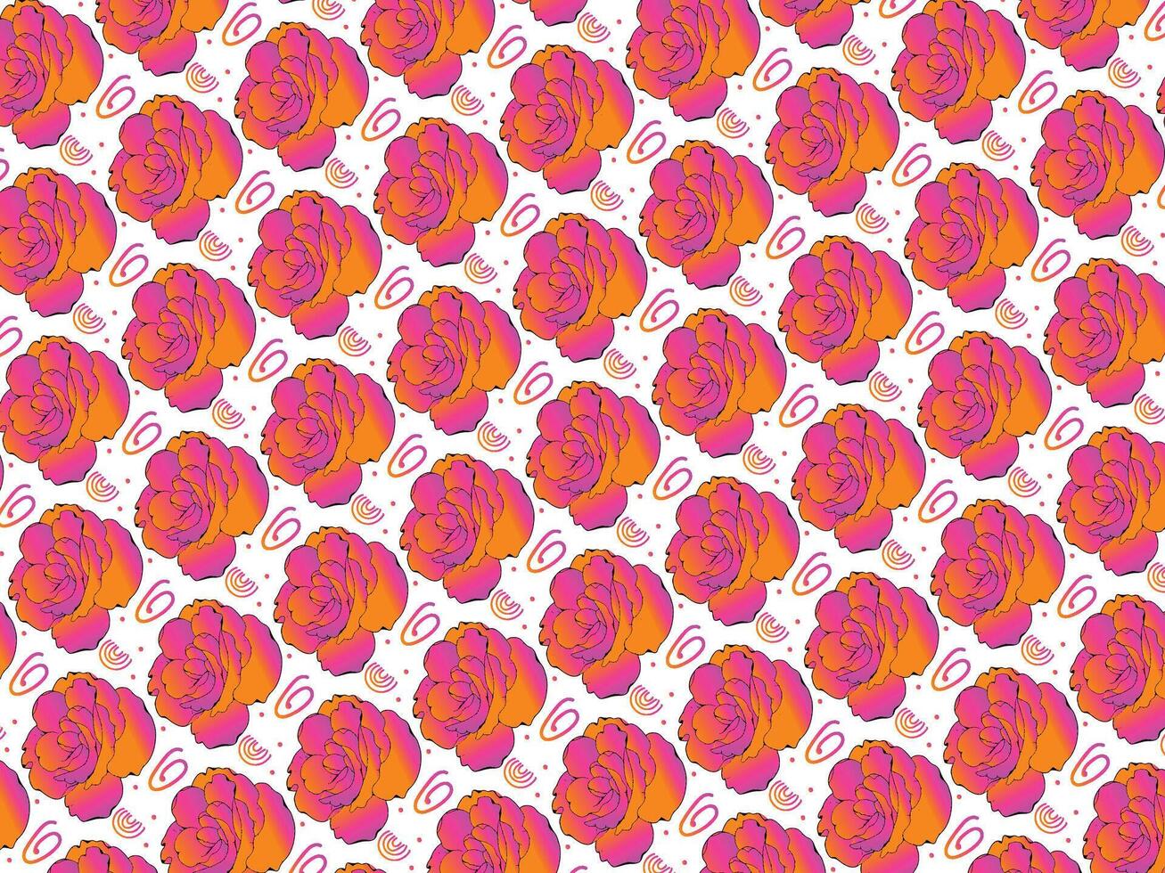 modern rood roos bloem vector patroon illustratie