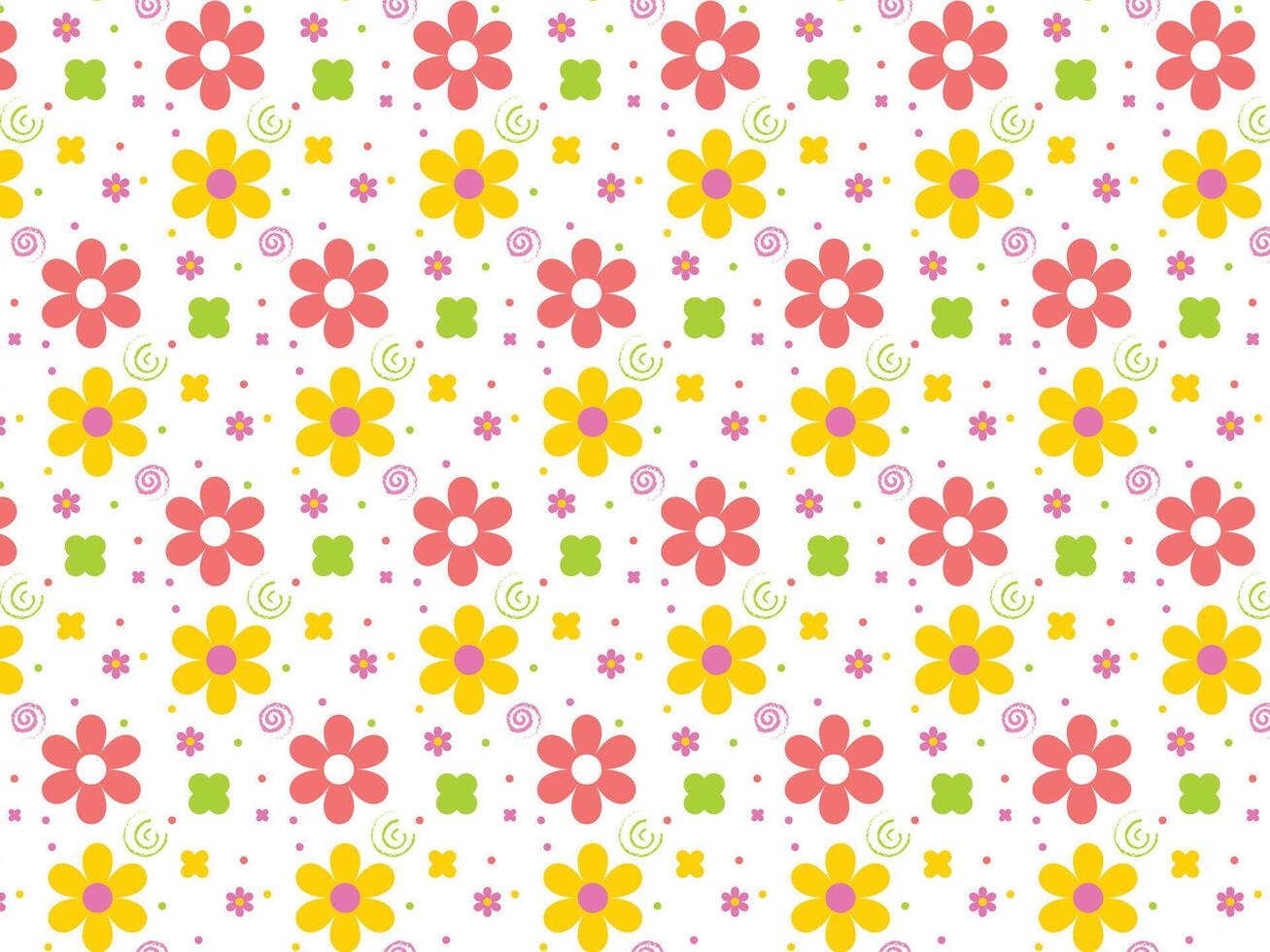 schattig zomer lente bloemen bloem naadloos vector patroon