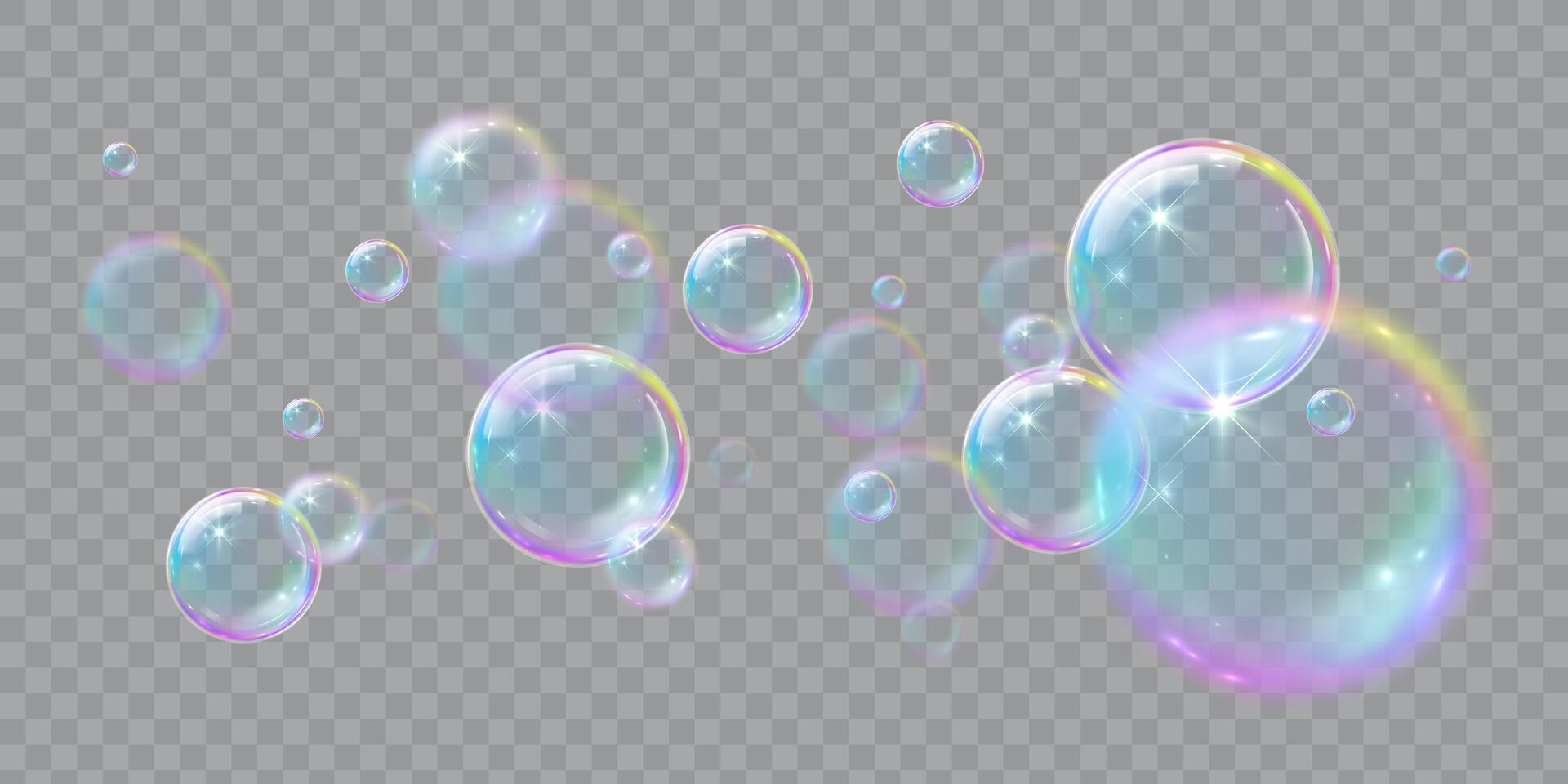 zeep bubbels, illustraties van realistisch transparant zeep bubbels Aan transparant besnoeiing uit achtergrond vector