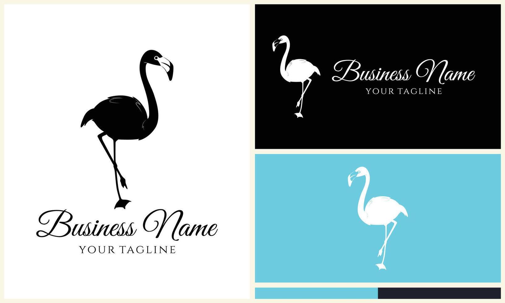 silhouet ooievaar flamingo logo sjabloon vector