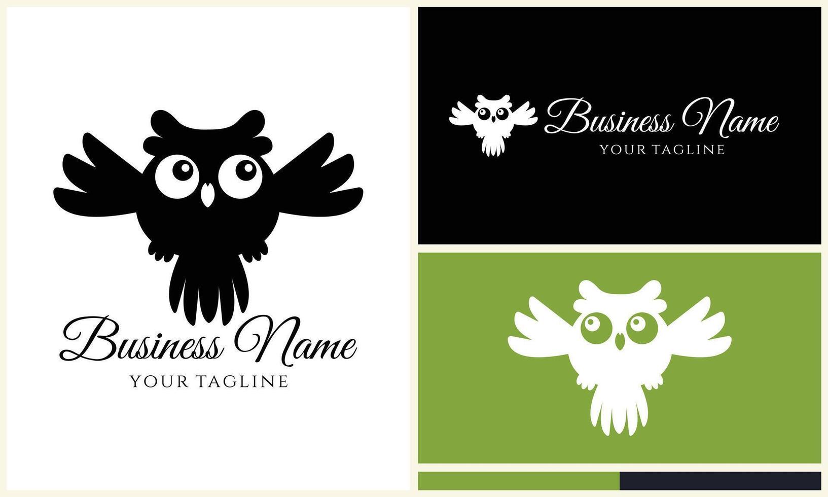 silhouet uil vogel logo sjabloon vector