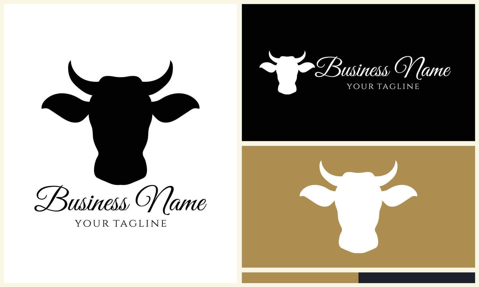 silhouet buffel stier bizon logo vector