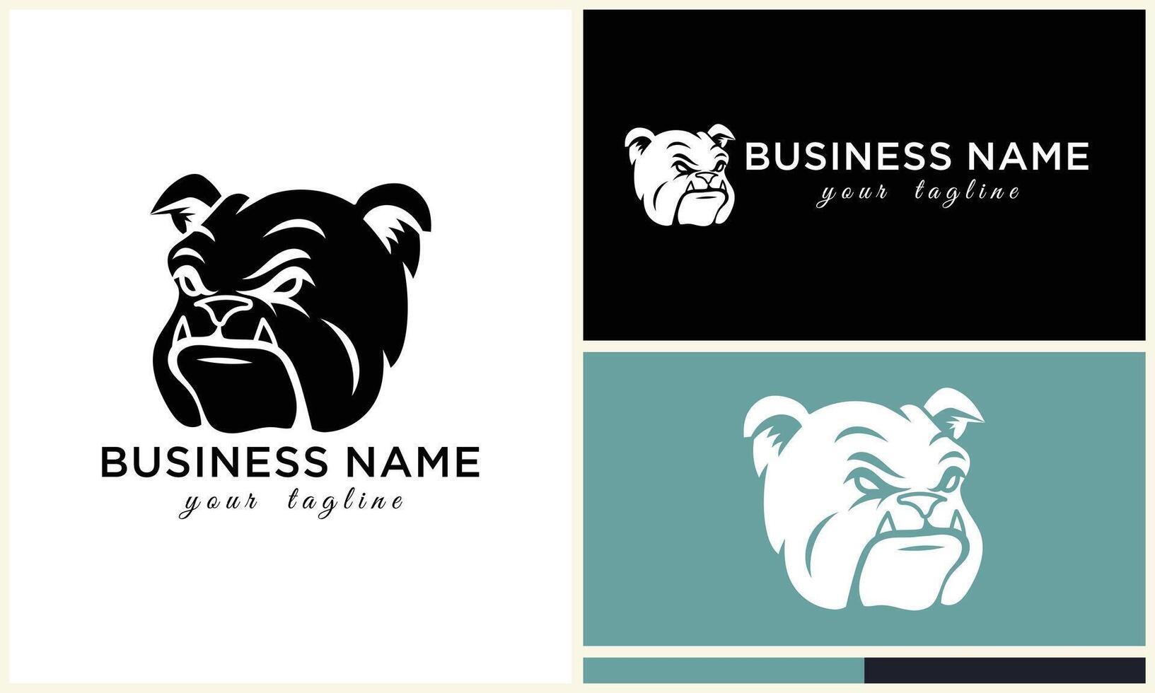 lijn hoofd bulldog logo sjabloon vector