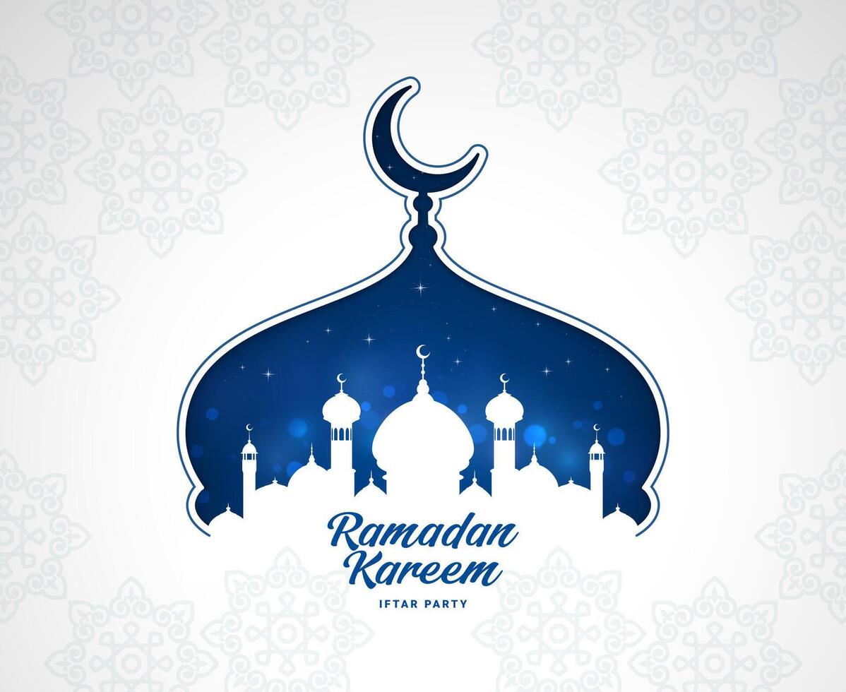 Ramadan kareem iftar partij banier, moslim moskee vector