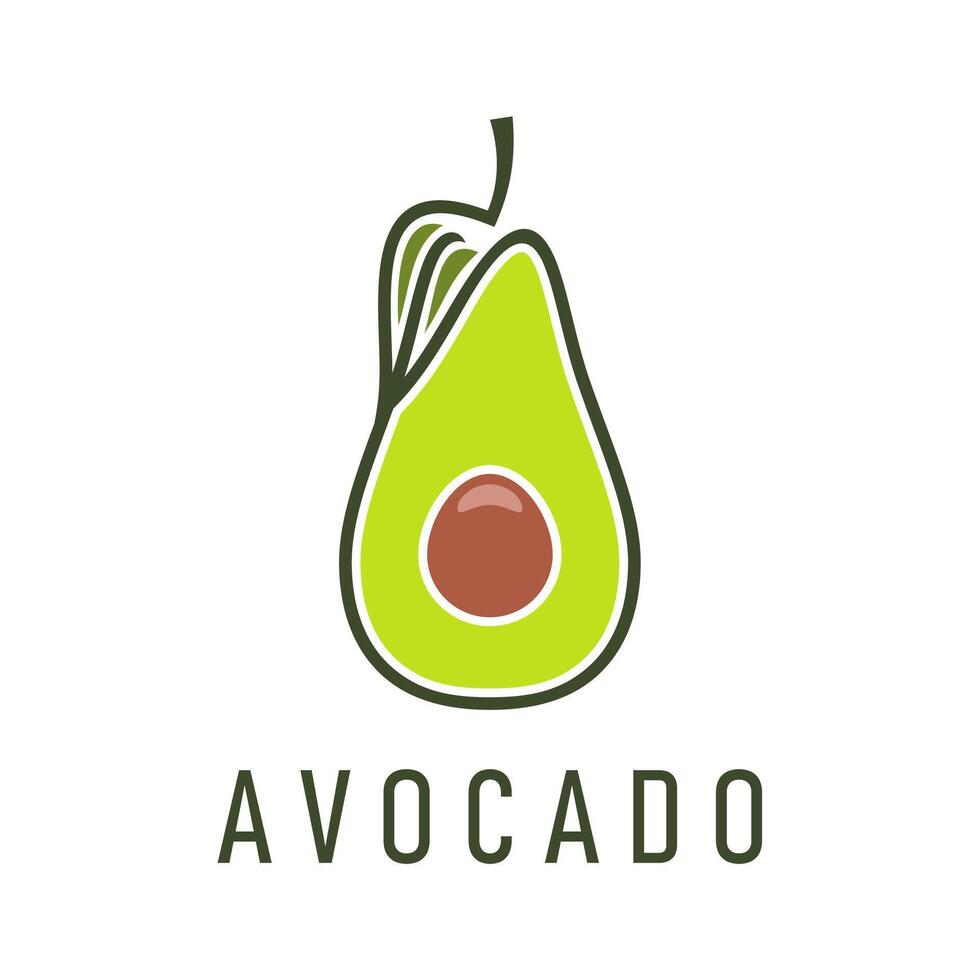 avocado icoon, biologisch voedsel of vegetarisch keuken vector