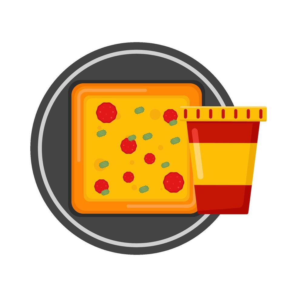 illustratie van pizza en Frisdrank vector